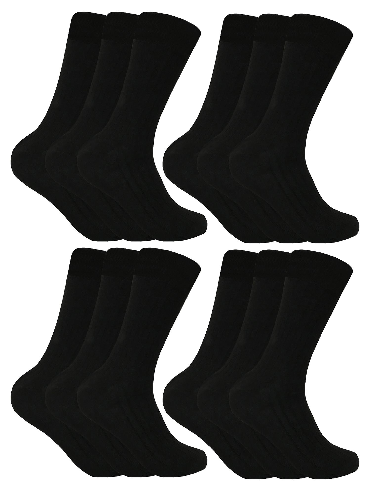 Socke Snob - 12 Paar Herren Wolle Boot Socken für Wandern - schwarz