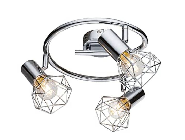 Globo Design Decken Lampe Spot Strahler Rondell Wohn Zimmer Beleuchtung Käfig Leuchte 54802-3, Metallisch, Norme