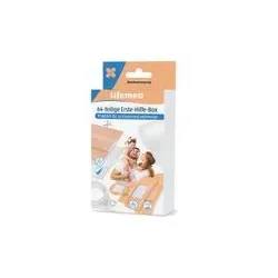 Lifemed Erste-Hilfe-Box 64-teilig | Pflaster-Set mit Pflaster-Strips, Wundpflaster, Heftpflaster & Mullbinde