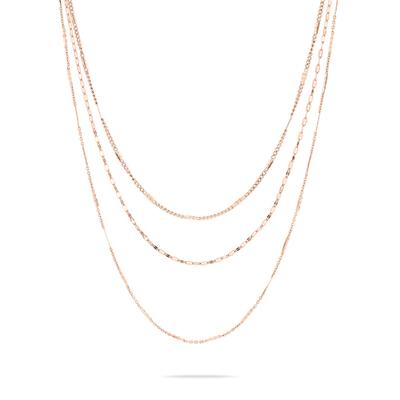 Kette ohne Anhänger LIEBESKIND BERLIN "Schmuck Edelstahl Sparkling With Layers", rosa (roségoldfarben), Halsketten, Damen, Edelstahl, L: 58 B: 1mm, B:1mm