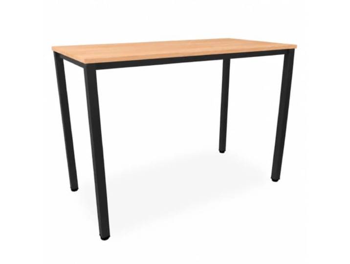 EIGENTLICH Stehtisch Gestell Schwarz, H112,5 cm (Buche, 160x80 cm) Büro Besprechungs-Stehtisch quadratische Beine Stahlrohr, Meetingtisch Bartisch aus eigener Fertigung für Privat und Gewerbe