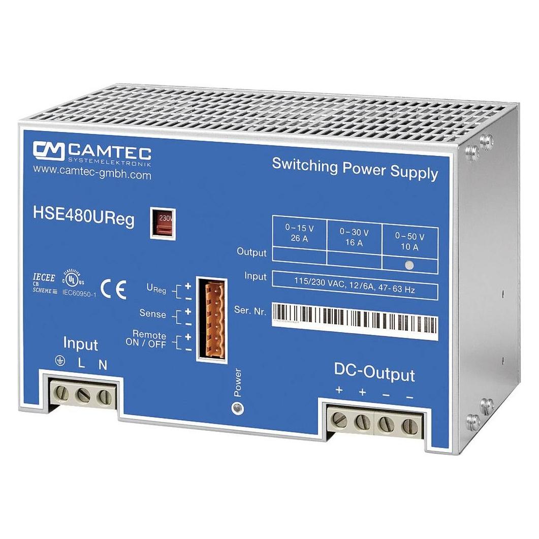 Camtec HSEUreg04801.15T Labornetzgerät, einstellbar 0 - 15 V/DC 26 A 480 W An (304.1051.001CA)