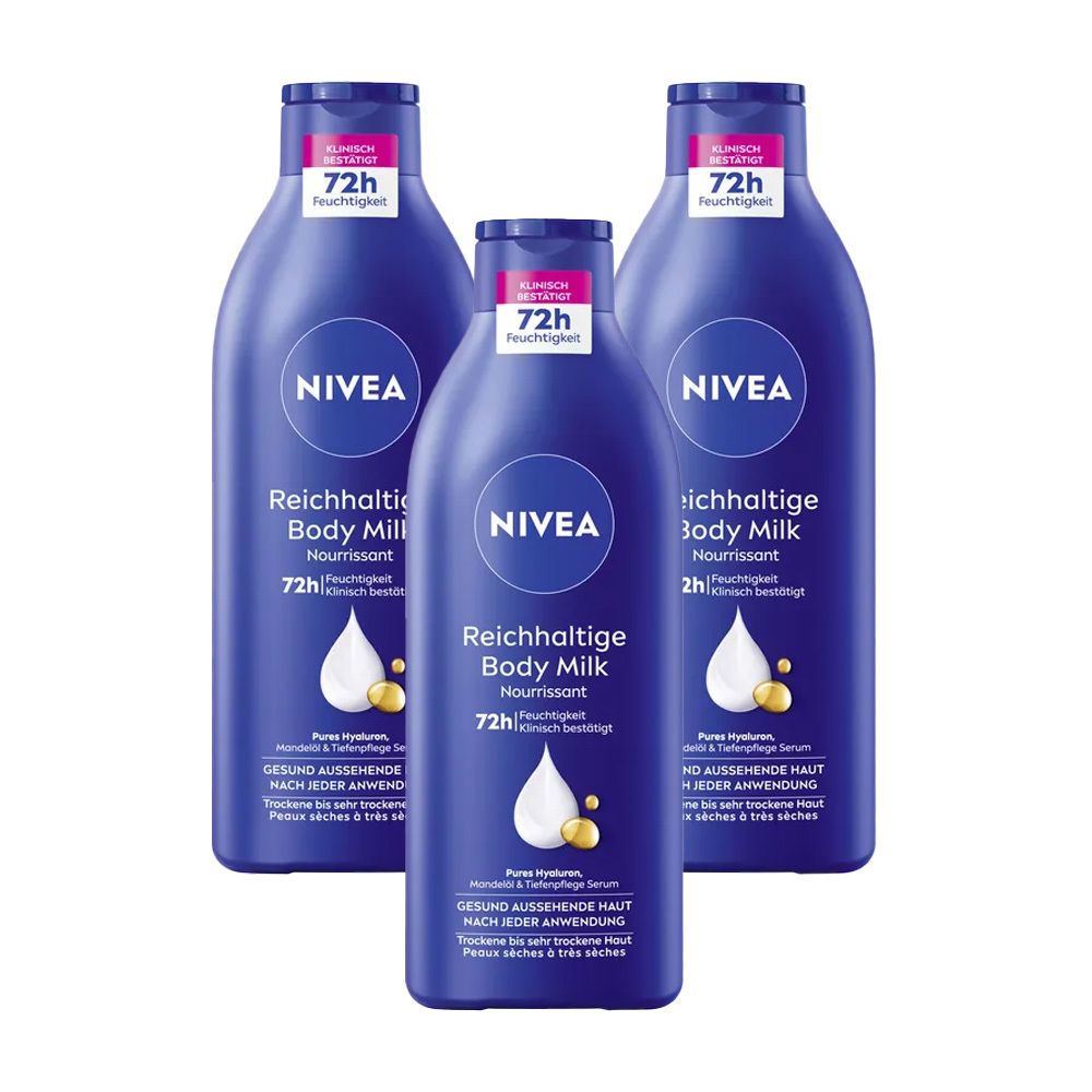 Nivea Body reichhaltige Milch x3 3x400 ml Lotion