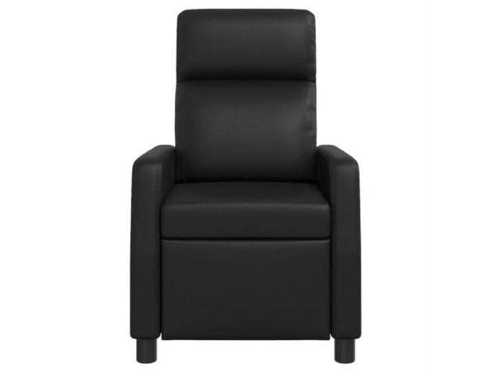 Sessel Recliner Schwarz Kunstleder Ausziehbar Modern 115-160° verstellbarer Winkel, Schaumstofffüllung, Metallrahmen, einfache Reinigung