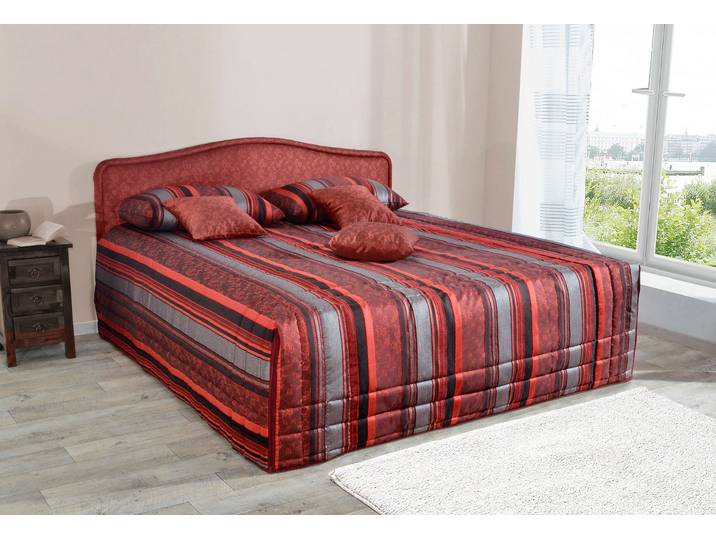 Polsterbett, 190x210 cm, Jacquard-Webstoff, Rot, H2 Matratze wählbar, Komfort, WESTFALIA