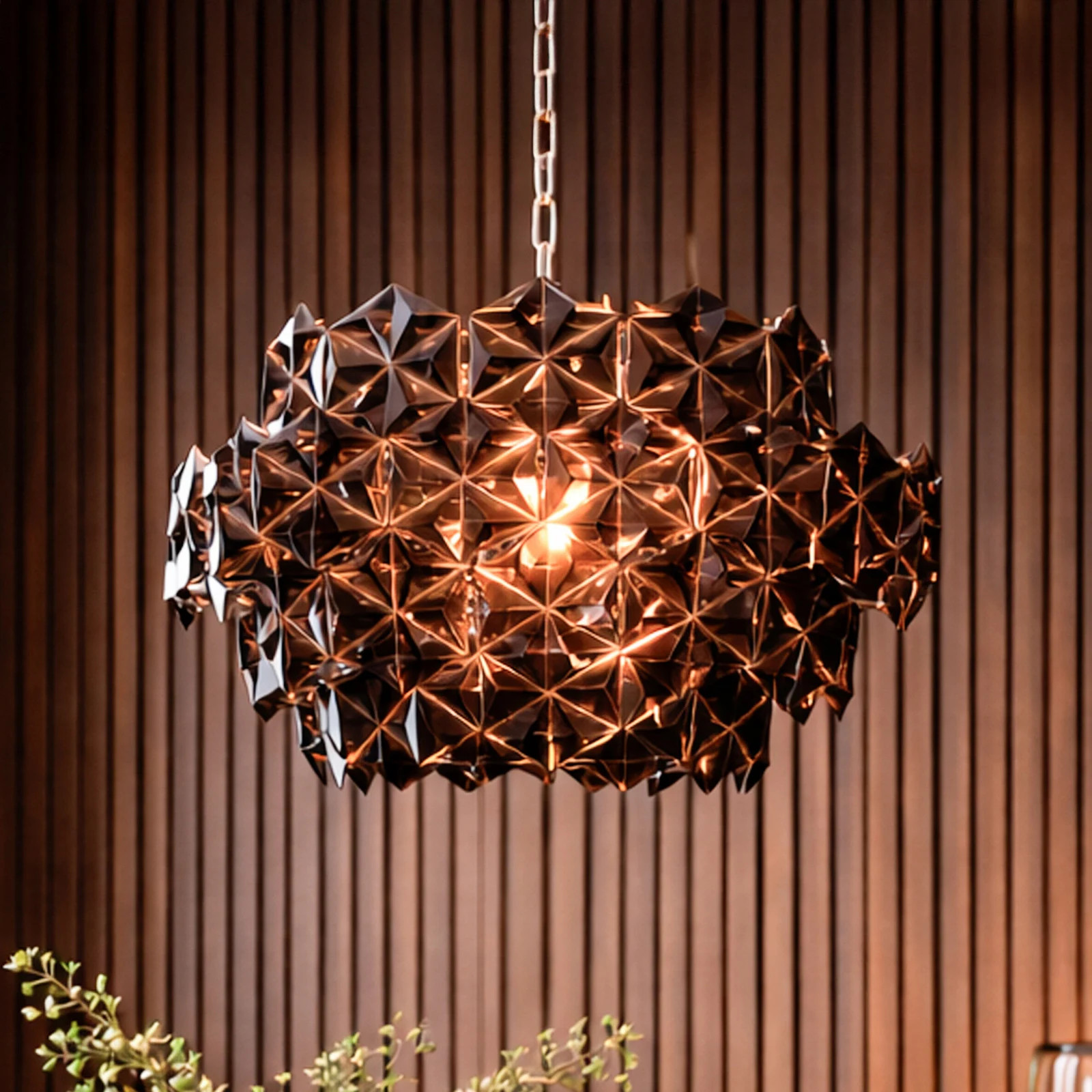 Rydéns Monarque Mini hanglamp, chroom/zwart, acryl, E14