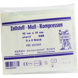 Zellstoff Mullkompressen 10cmx10cm Steril 10 ST