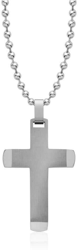 Unique Kette inklusive Kreuz-Anhänger Edelstahl silber