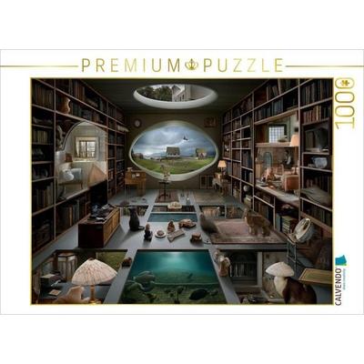 CALVENDO Puzzle Bibliothek der Welten | 1000 Teile Lege-Größe 64x48cm Foto-Puzzle für glückliche Stunden
