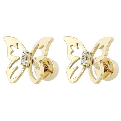 Paar Ohrstecker ADELIA´S "Ohrringe – Ohrstecker aus Edelstahl mit Strass Steinchen", Damen, Gr. Damen, Edelstahl, gold, Ohrringe, Geschenkidee: zeitlos und vielseitig