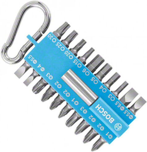 Bosch Assortiment d&amp;#039;embouts de vissage avec mousqueton (bleu clair), 21 pieces 2607002822