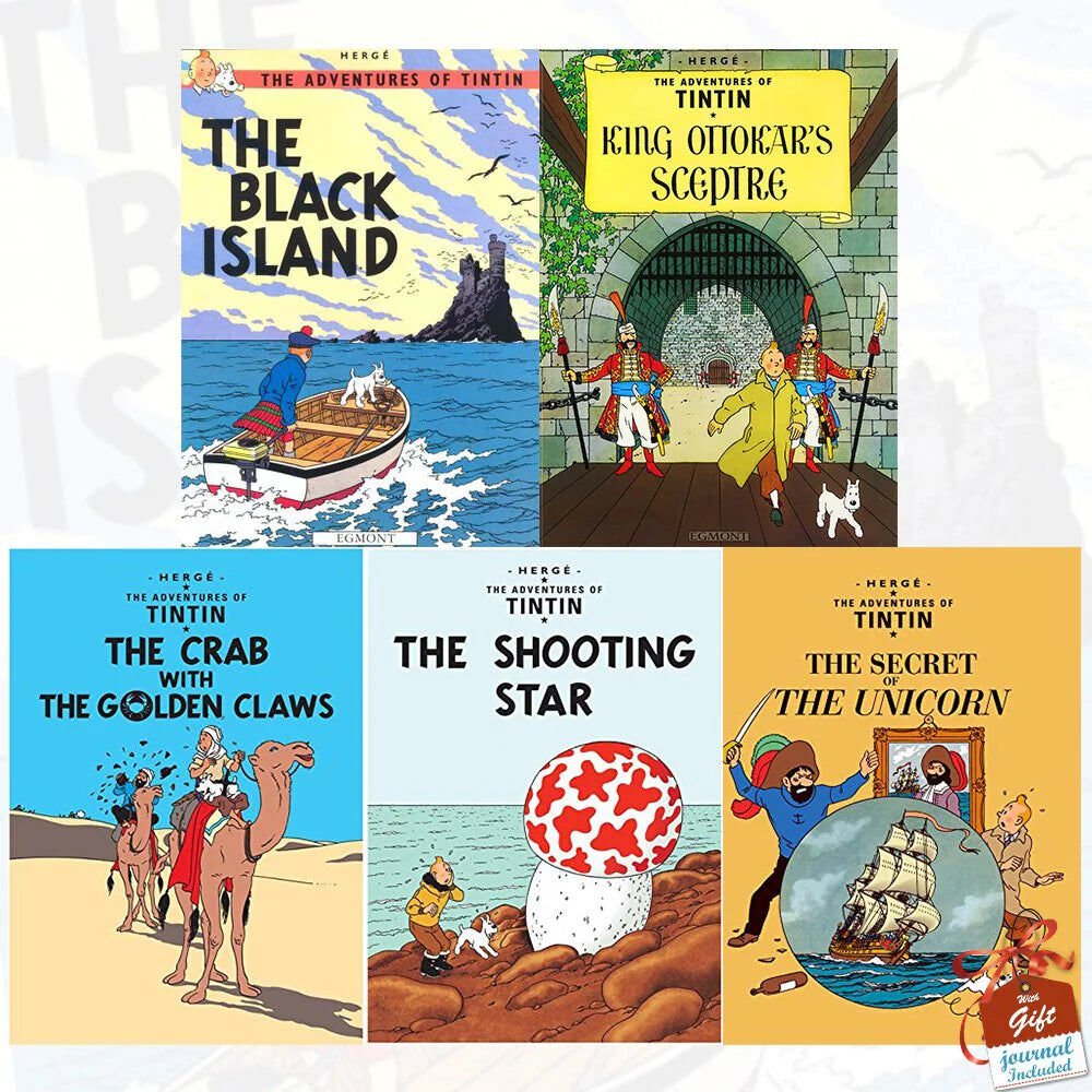 Egmont Tintin Series 2 by Hergé 5 Books Collection Set - Paperback - Ages 8-12 - Classic Comic Adventures Feat. Captain Haddock