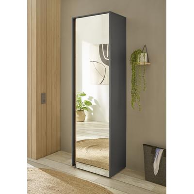 Home affaire "GiRON/CiTY, moderner Garderobenschrank, Kleiderschrank mit Stauraum" Spiegeltür, Teleskopauszug, Tür beidseitig montierbar, 60 cm breit