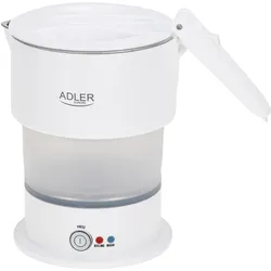 Adler AD 1377 Reise Wasserkocher 0,6 L faltbares Silikongehäuse Camping weiß