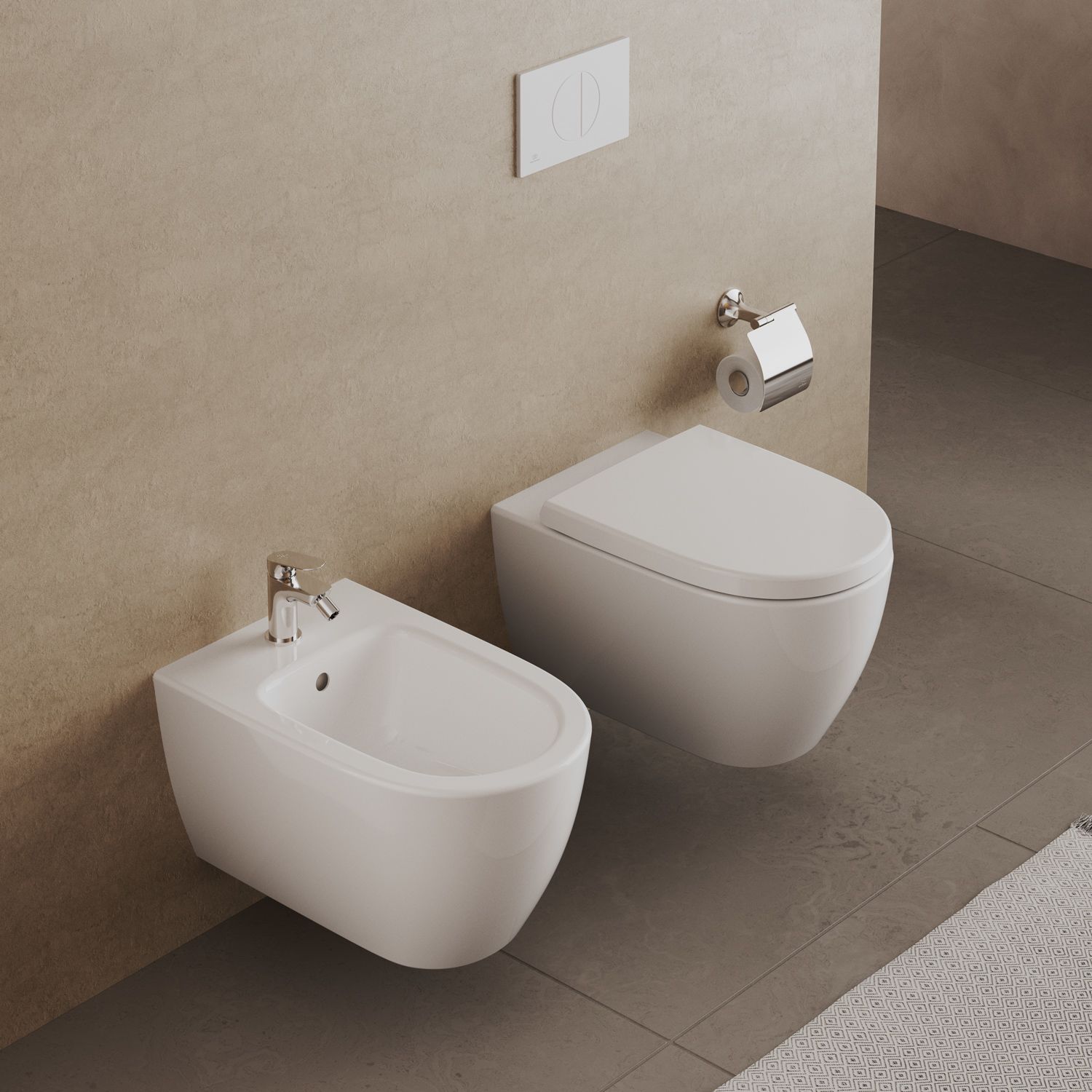 Ideal Standard life O Wand-WC Set mit Wrapover Sitz, HydroTwist Spültechnologie
