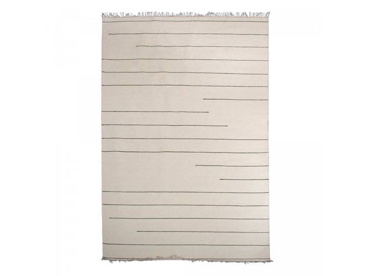 Grand tapis salon kilim tissé main en laine motif simple beige 250x350