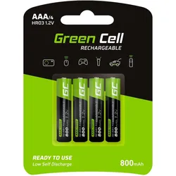 4x Akumulator AAA HR03 800mAh Akkus Batterien (Nickel-Hydrid-Akku, Spannung von 1,2V, lange Lebensdauer, Temperaturbereich von -20 bis 60 ° C)