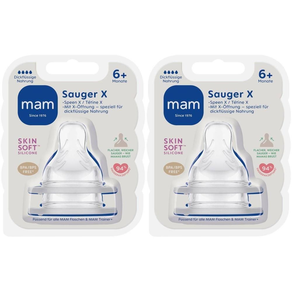 MAM Speen Maat X Dikke Papen 6m+ x2 2x2 St Sauger