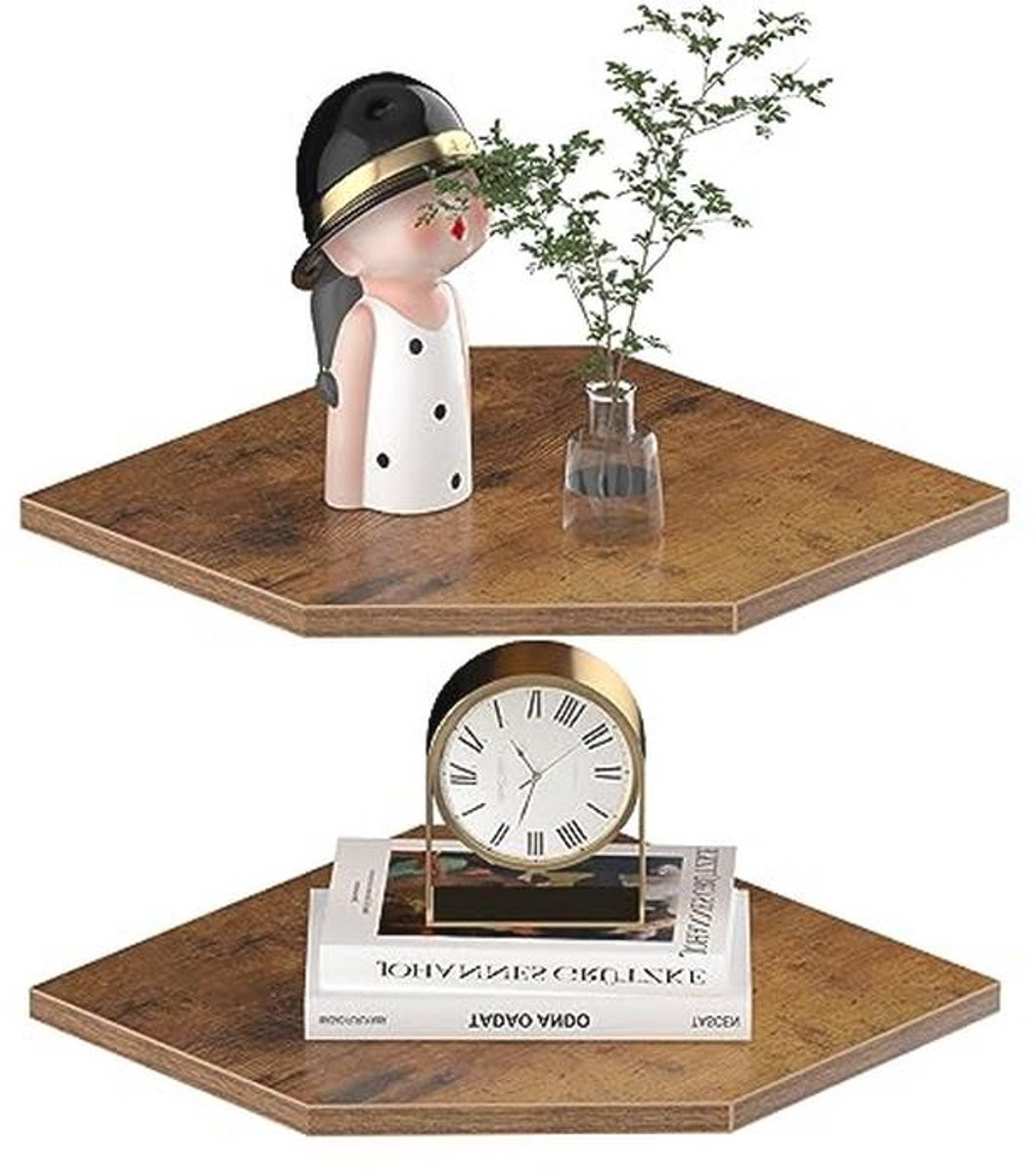 Set van 2 Zwevende Hoekplanken voor Muurdecoratie en Opslag