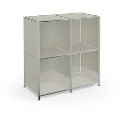Aktenregal System 4 Metall Seidengrau