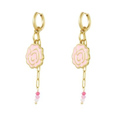 Paar Ohrhänger ADELIA´S "LIVAYA", Damen, Gr. Damen, rosa, Ohrringe, Modisch gestalteter Modeschmuck mit Rosenanhänger