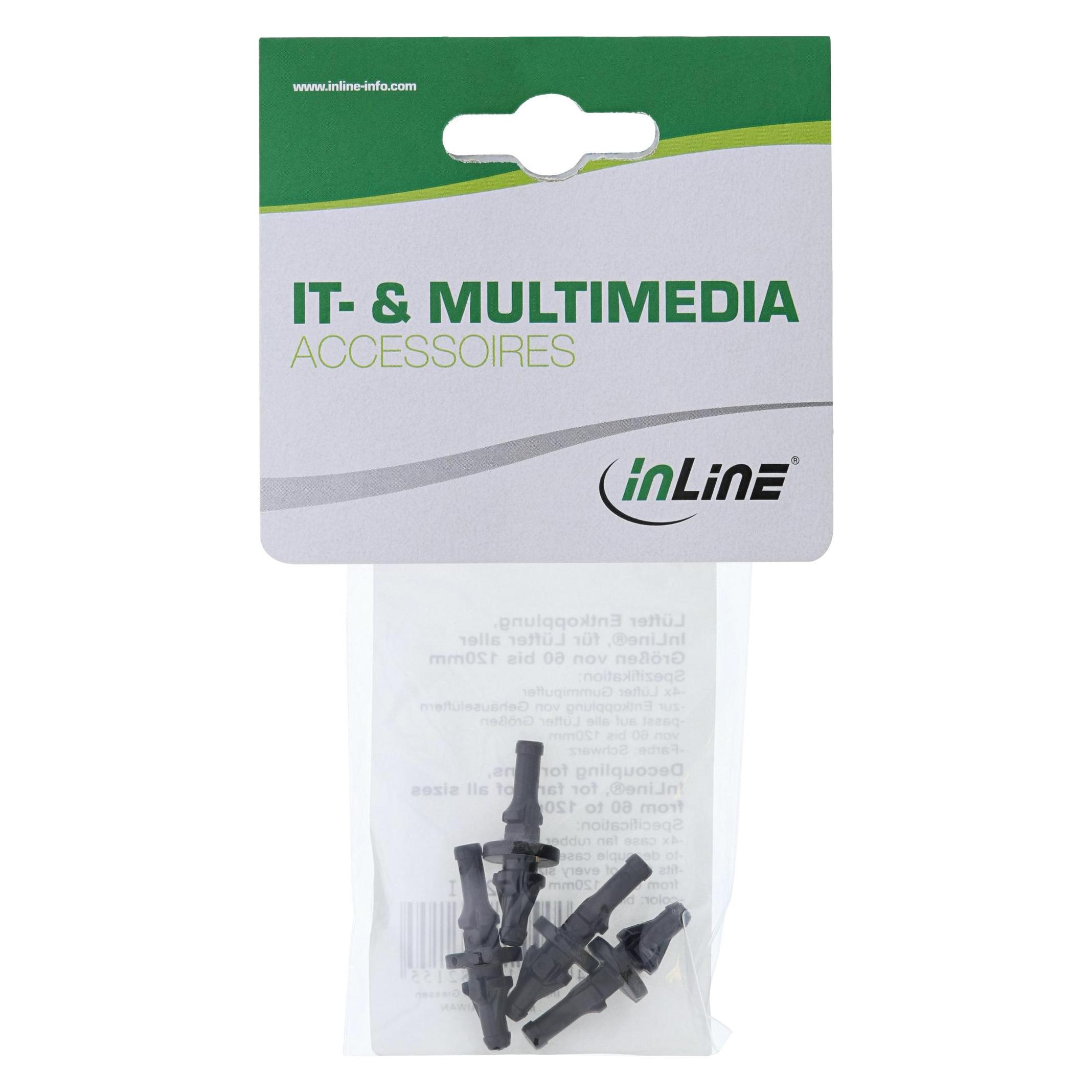 InLine Lüfter Entkopplung, für Lüfter aller Grössen von 60 bis 120mm (36201I)