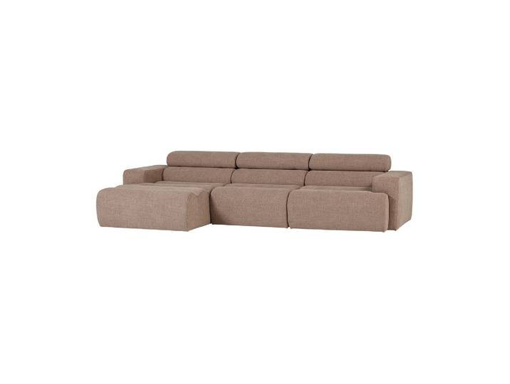 Canapé chaise longue gauche bouclé taupe NOVI