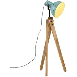 Helloshop26 - Verstellbare Stehlampe im Industriestil 45 x 45 x 120 cm gemütliche Atmosphäre aus verwaschenem blauen Eisen