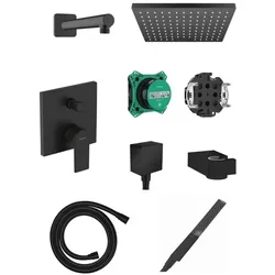 Hansgrohe Duschsystem inklusive Unterputzkörper Matt Schwarz HGBAL2