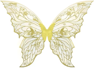Inspire Curations Sparkling Organza Fairy Wings Butterfly Angel Costume Dress Up Prop yellow