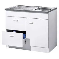 Spülenschrank in Weiß 100 cm breit