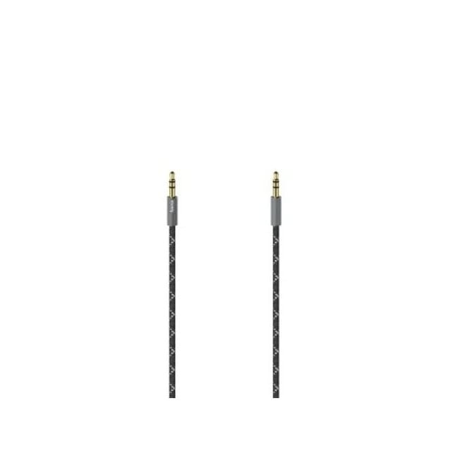 Hama Audiokabel 3,5mm jack naar 3,5mm jack, stereo, verguld, zwart, 1,5 m