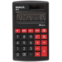 MAUL Taschenrechner M 12 Solar Batterie 1-zeilig, 12 Ziffern schwarz