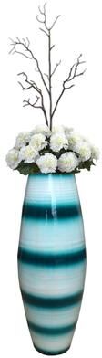 Uniquewise Tall Cylinder Bamboo Floor Vase Decorative Accent for Hotel Lobbies and Spa, Perfect Decor for Living Room or Hallway