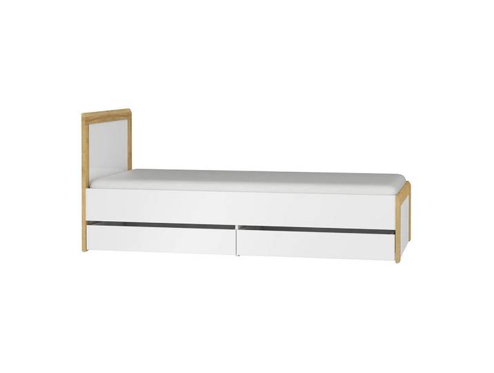 Petits-meubles Kinderbett 90/200 Teo Weiß und Holz, Holzwerkstoff, 90x200 cm, Baby- und Kindermöbel, Kinderzimmer & Jugendzimmer, Kinderbetten