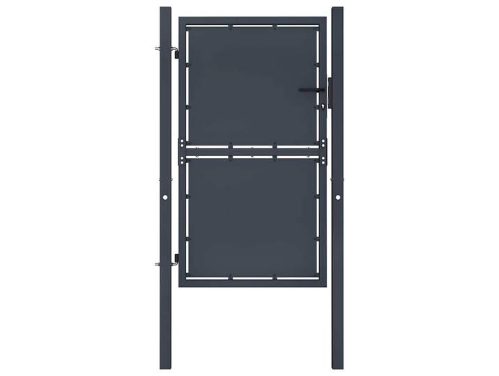 vidaXL Gartentor für Zaunanlage, 102/200 cm, aus Stahl, Anthrazit, Grau, Metall, 100x250 cm, Gartenzubehör