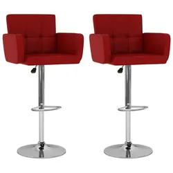 vidaXL Barhocker 2er-Set burgunderrotes Kunstleder Atlas Panorama Comfort Modell