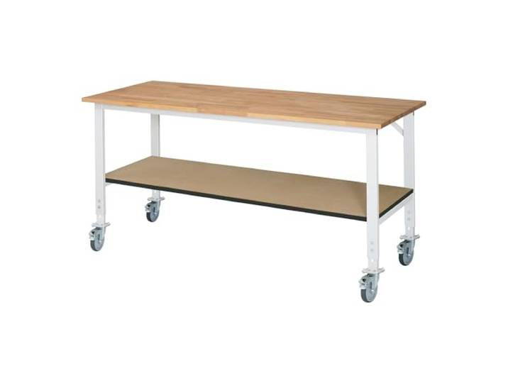 RAU Arbeitsplatz mit Ablage Mobile Tischplatte aus Buche Dicke 25 mm B x T 2000 x 800 mm