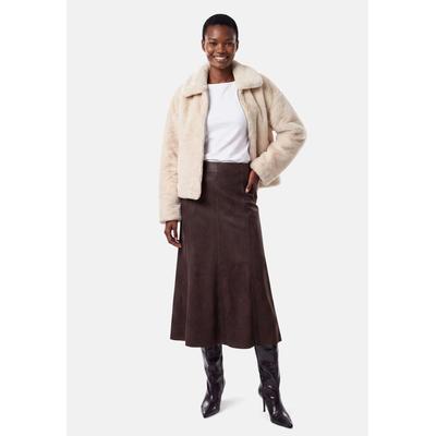 Midirock ZERO "Damen knöchellang", Damen, Gr. 38, braun (chocolate plum), Obermaterial: 95% Polyester, 5% Elasthan, ausgestellt lang, Röcke, Material