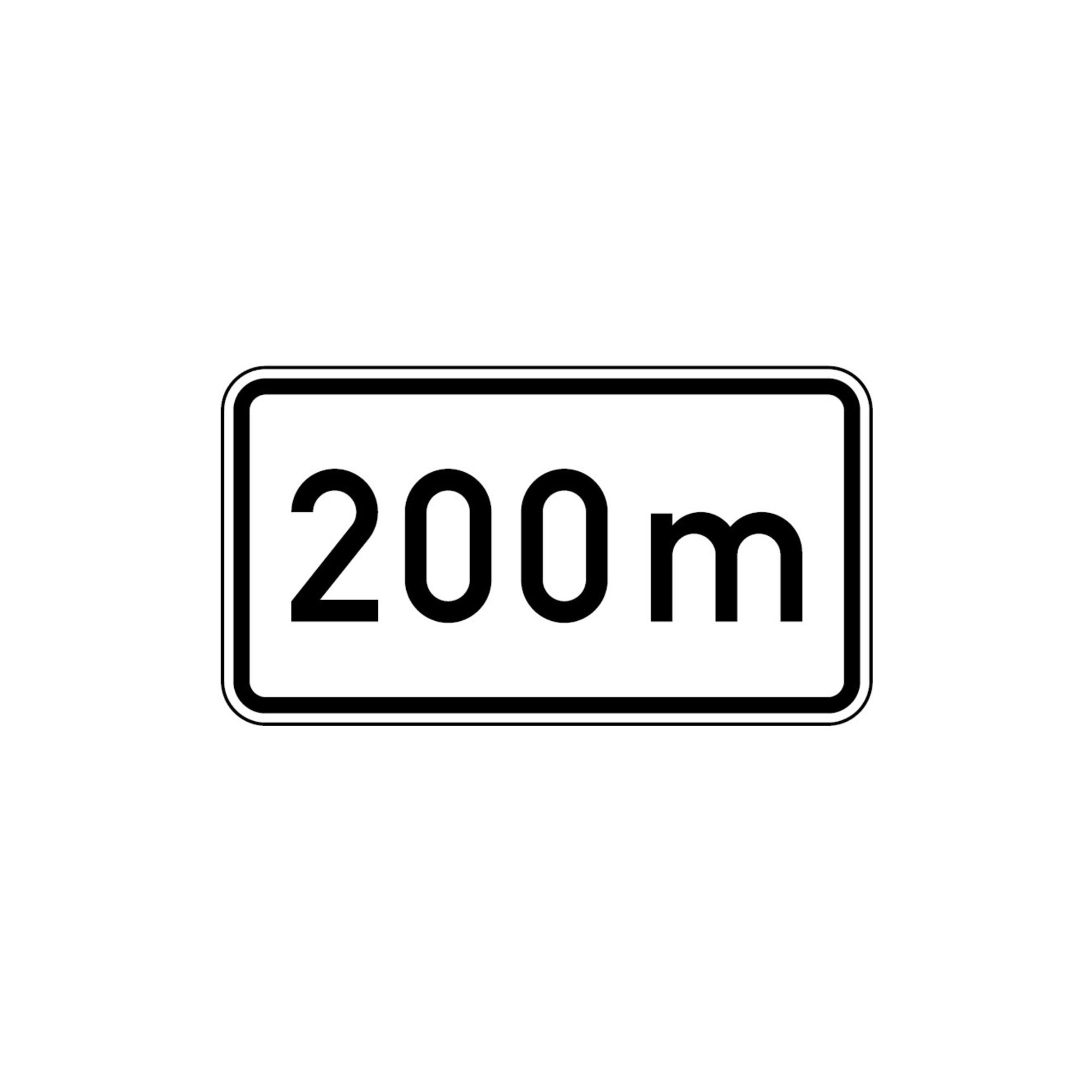 Zusatzschild 1004, 330x600mm Text: 200m RAL-Gütezeichen Folie RA2 ; ADCO (4251783606637)