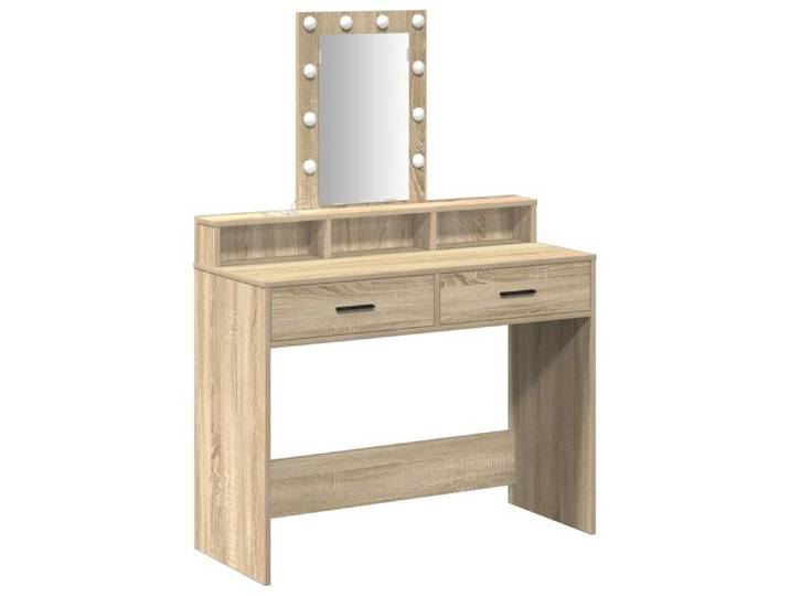 370620& Coiffeuse avec lumières LED Chêne Sonoma 100x41x140 cm