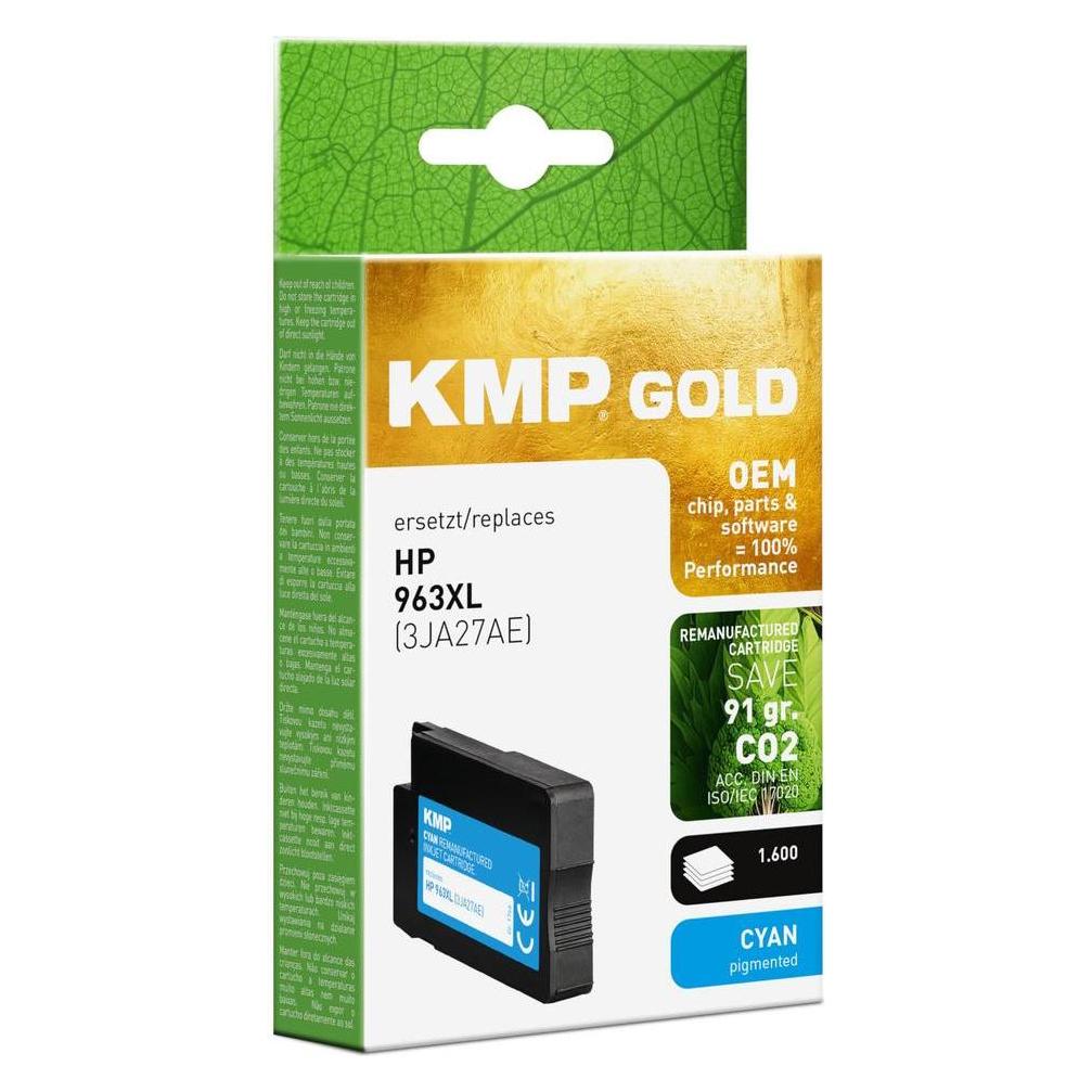 KMP Tintenpatrone cyan kompatibel mit HP 3JA27AE 963 XL (C) (1766,6003)