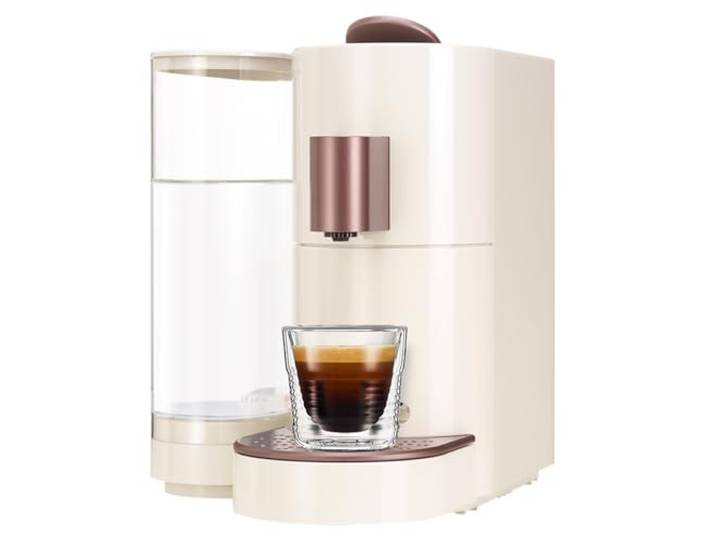 K-FEE TWINS II Kapselmaschine für Kaffee, Tee & Kakao Beige-Bronze ALDI EXPRESSI kompatibel 2,3l Wassertank Auto-Off 15 Sek. Aufheizzeit