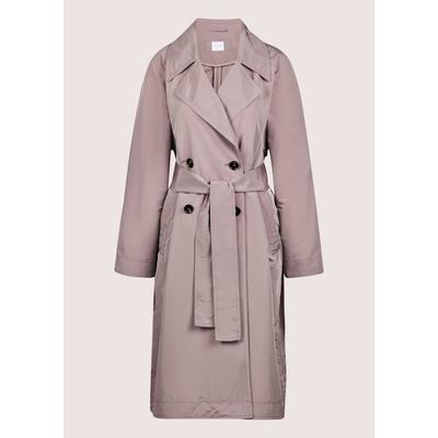 Trenchcoat MADELEINE "Trenchcoat Langer, zweireihiger Mantel, Bindegürtel", Damen, Gr. 42, rosa (mauve), Obermaterial: 100% Polyester PES., Modern, normal, Mäntel