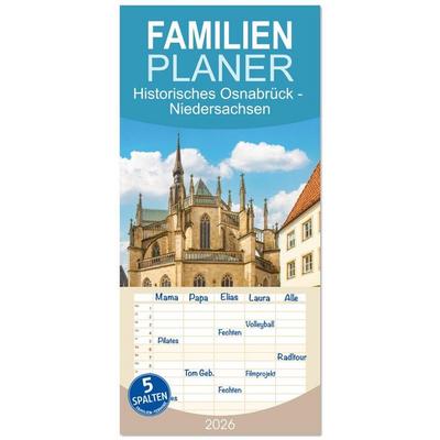 Familienplaner 2026 - Historisches Osnabrück - Niedersachsen mit 5 Spalten (Wandkalender, 21 x 45 cm) CALVENDO