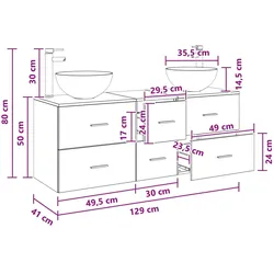 vidaXL, Badmöbelset, Badezimmer-Waschtisch