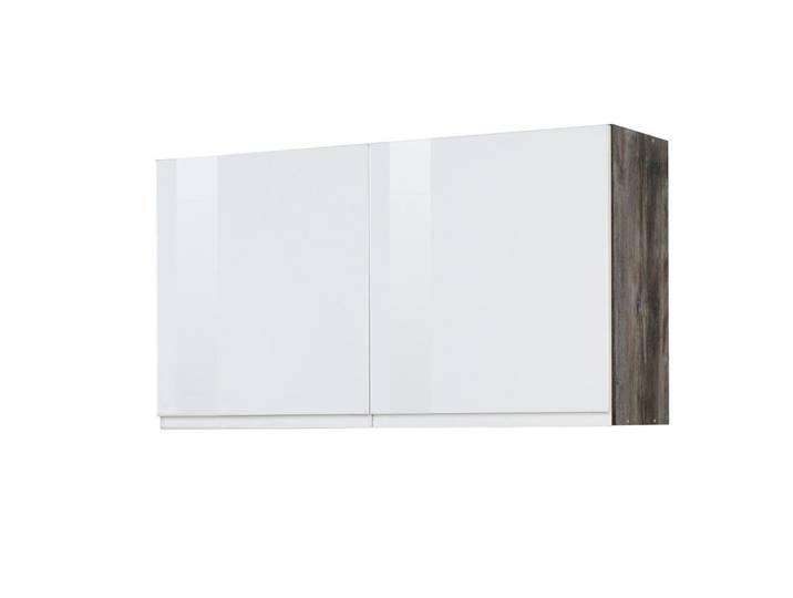 Held Küchenoberschrank, Grau, Weiss Hochglanz, Holzwerkstoff, 100x57x34 cm, hängend, Küchen, Küchenmöbel, Küchenschränke, Küchenoberschränke