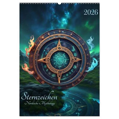 Sternzeichen Nordische Mythology (Wandkalender 2026 DIN A2 hoch), CALVENDO Monatskalender