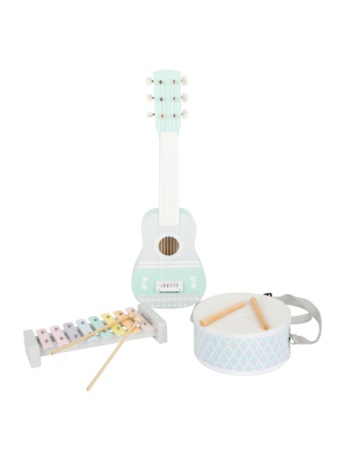 Small Foot - Wooden Musical Instrument Set Pastel.7 pcs.