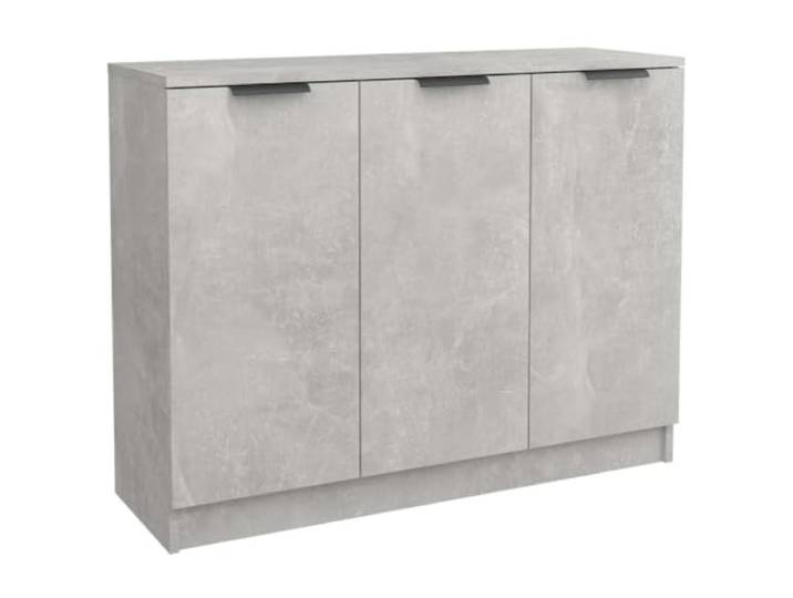 HGFDVCMR Sideboard Betongrau 90,5x30x70 cm Holzwerkstoff 3 Türen Kommode Moderne Anrichte in Beton-Optik für Wohnzimmer und Flur, bietet reichlich Platz hinter Türen für ordentliche Aufbewahrung.